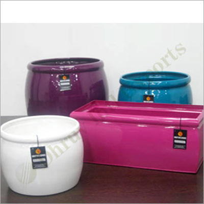 Colored Glazed Metal Pots