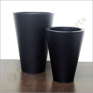 Round Mouth Black Zinc Planter