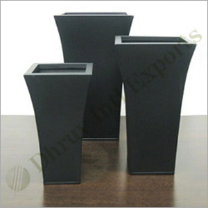 Square Mouth Black Zinc Planter