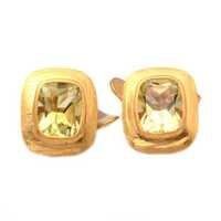 Lemon Topaz Gemstone Men Cufflinks