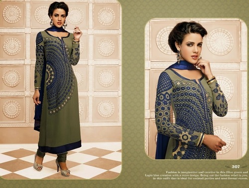 Beautiful Green Partywear Salwar Kameez