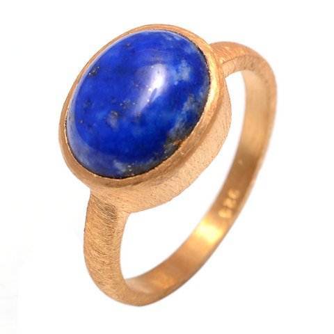 Round Lapis Lazuli Gemstone Ring