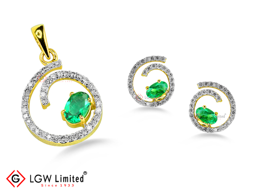 Diamond Small Pendant Set