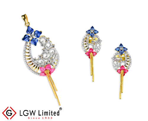 Big diamond pendent set