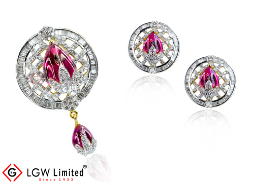 Colour Stone Pendent Set