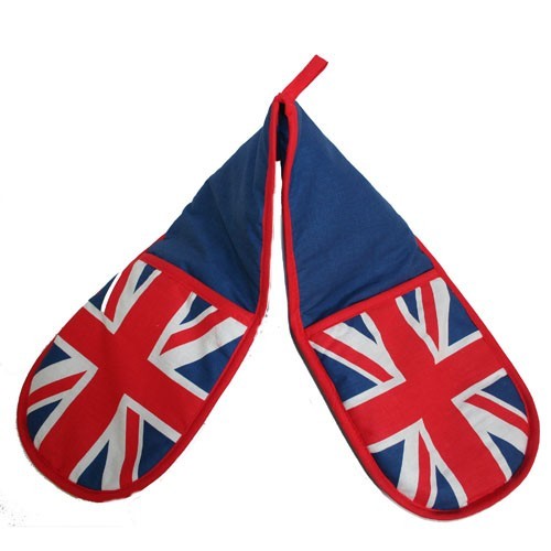 DOUBLE OVEN GLOVE - Cotton & Polyester, 28x17cm, Red | Double Layered, Durable, Comfortable Grip, Machine Washable, Heat Resistant to 250°C