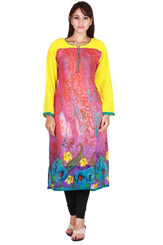 Rich Georgette with Digital Print and trims