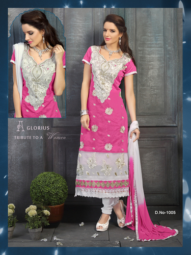 Pink And Grey Party Wear Designer Street Suit