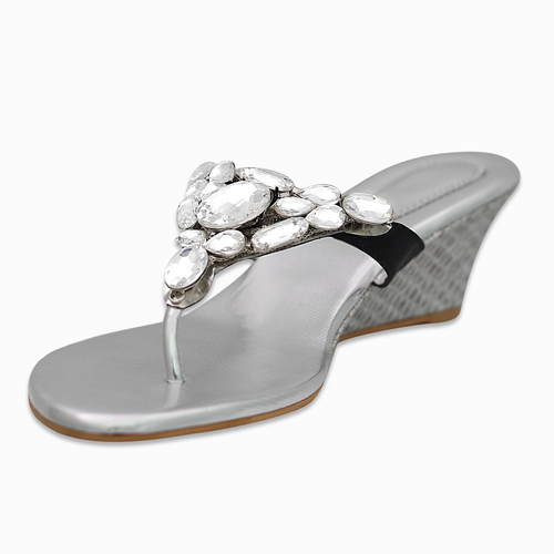 Designer Silver Ladies Wedges