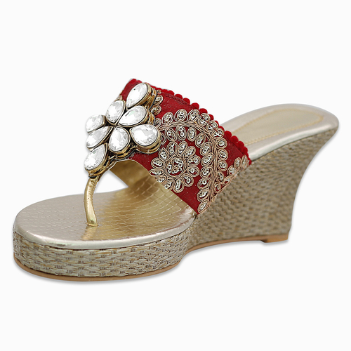 Designer red wedges for ladies