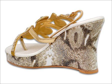 Designer Golden Party Wear Wedges