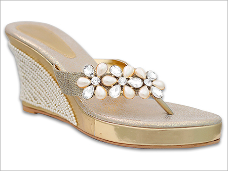 Designer Golden Party Wear Sandals