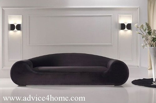 VIP Round Block - Leather, 78x36x30 Inches, Black | Solid Wood Frame, Metal Legs, Elegant Design, Durable Material
