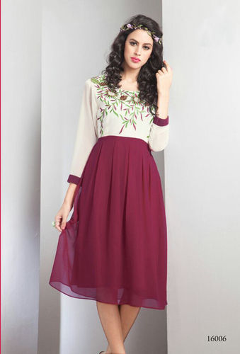 Red And Cream Kurtis