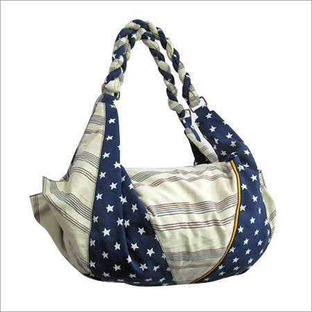 Printed Ladies Handbags - Canvas Cotton, 12x15x5 Inches, Beige | Stylish Design, Lightweight, Zipper Closure