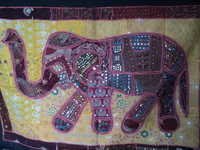 Multi Patchwork Elephant Wall Hangings
