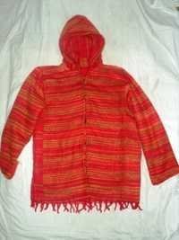 Acrylic Woolen Jackets With Hood - Xl Size, Red Color | Lightweight, Full Sleeves, Trendy Tibetan Style
