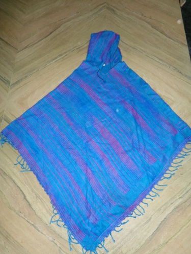 Blue Acrylic Woolen Ponchos From India 50 Pcs