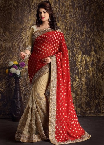 ZARI EMBROIDERY WITH LACE BORDER