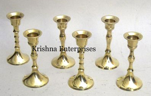Brass Set Of 6 Candle Stand