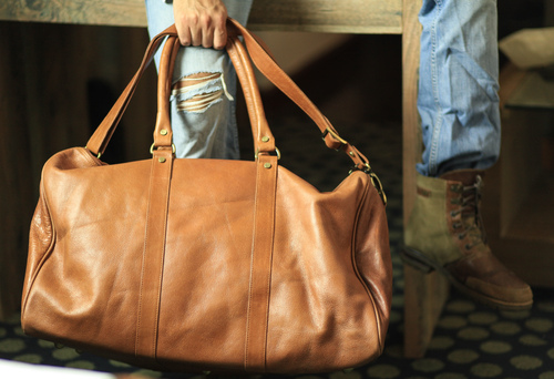 Mens Leather Duffle Bag