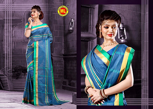 Blue Fashionable Cotton Sarees