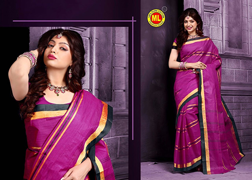 Purple Fancy Cotton Sarees
