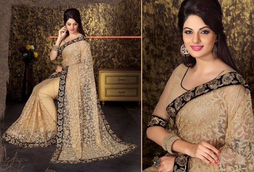 HEAVY ZARI EMBROIDERED SAREE