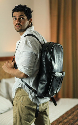 Leather Shoulder School Bag