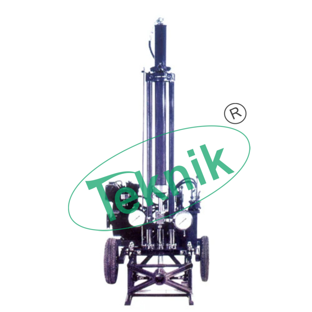 Static Cone Penetrometer(b) - Diesel Engine Driven, 100 KN Capacity, 36mm Mantle Tube, 1m Working Length | Ideal for Soil Testing Equipment, 1-2.5cm/sec Penetration Rate