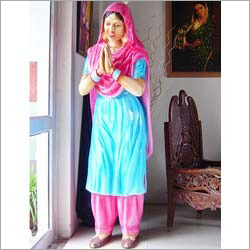 Punjabi Welcome Lady Statue