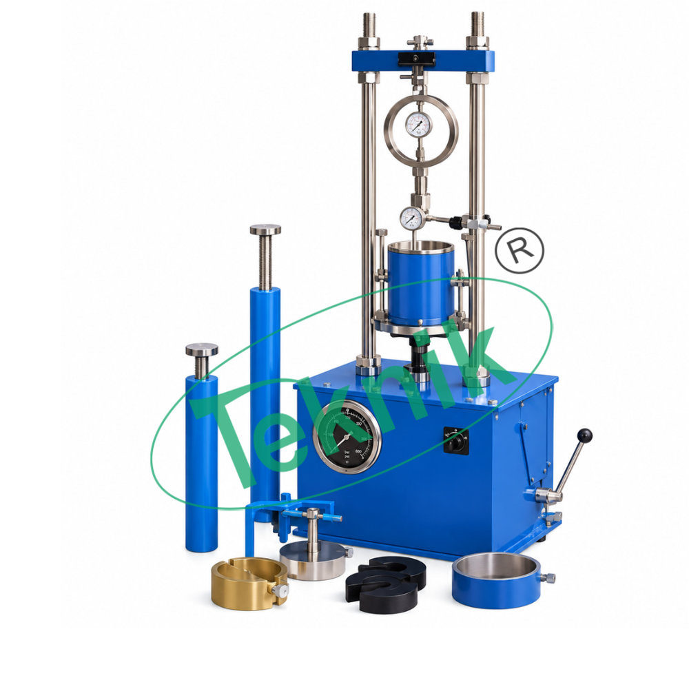 CBR Test Apparatus - Motorized 5000kgf Load Frame with 1.25mm/min Rate | Includes High Sensitivity Proving Ring, Dial Gauges, and Metal Weights
