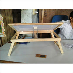 Writing Table - Wood 60x40 cm Beige, Portable Adjustable Foldable Lightweight Durable