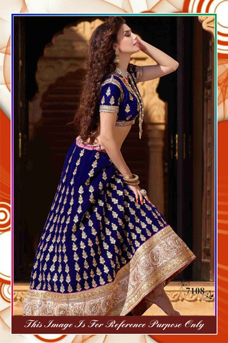 Saree - Silk Material, Fancy Size, Blue Color | Printed Pattern, Short Sleeves, All Season Wear, Washable