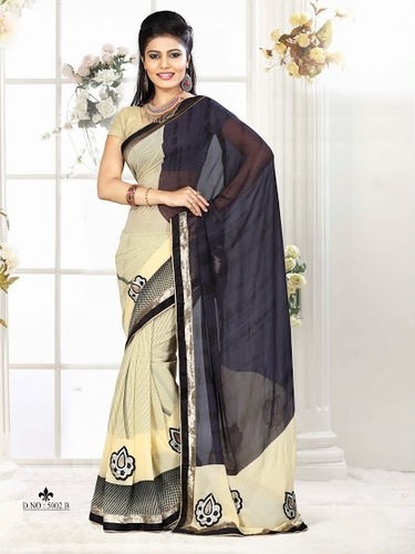 weightless Printed work sarees