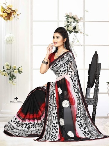 weightless Printed work saree