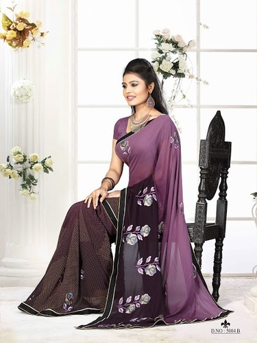 weightless and georgtte print saree