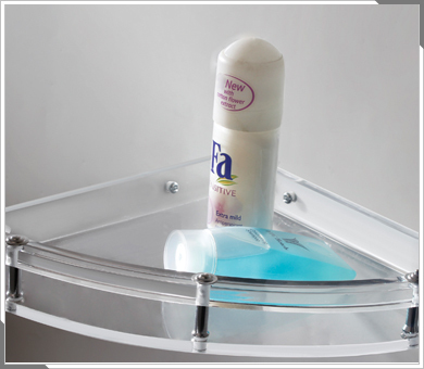 Glass Corner Shelf Size: Customized