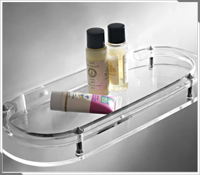 Oval Shaped Acrylic Bathroom Shelf Size: Customized