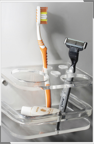 Transparent Acrylic Toothbrush Holder Size: Customized