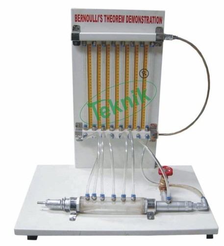 Bernoulli's Theorem Demonstration - Stainless Steel, 650 x 400 x 850 mm | 7 Tubes Pressure Gauge, Direct Static & Dynamic Pressure Measurement, Discharge Coefficient Determination
