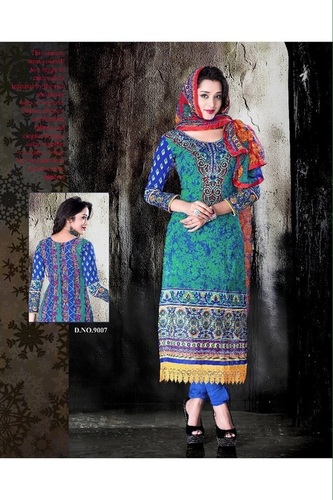 Latest Multicolor Printed Unstitched Salwar Kameez