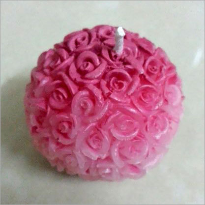 Colored Rose Ball Candle