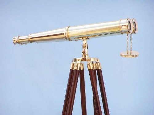 Floor standing solid brass binocular