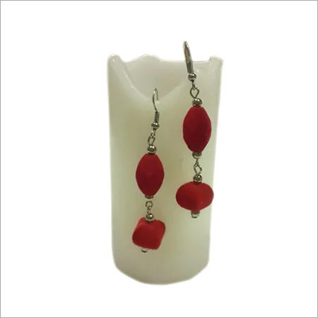 Jewellery - Red Stone and Metal, 20-30mm, Red | Polished Finish, Elegant Design, Durable Hook Fastening