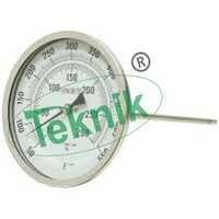 Dial Thermometer With Rod In Center - 5" Face Diameter, Stainless Steel Construction, Range 50 To 550 F, 9" Stem Length, 1/2" Npt Fitting | Ideal For Soil Testing Equipments