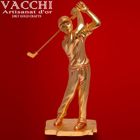 Gold Plated Golfman Statue