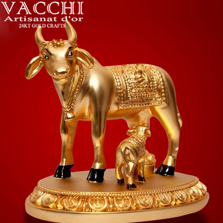 Gold Plated Kamadhenu Cow