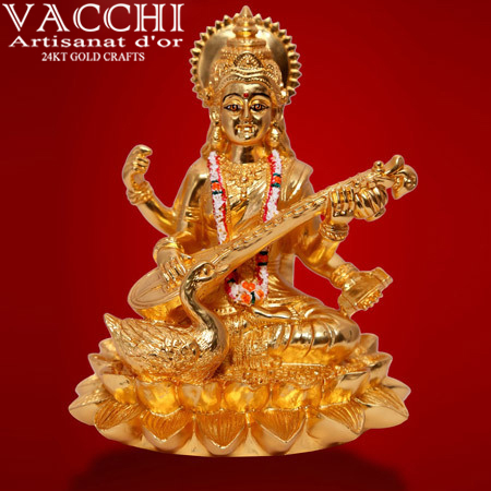 Gold Plated Saraswati