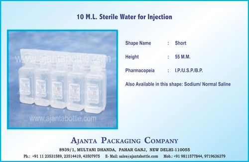 10 M.l. Sterile Water For Injection-1 Hardness: Soft